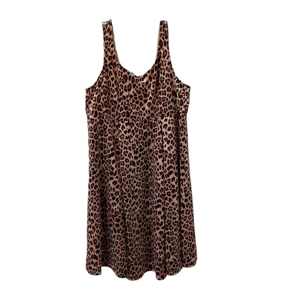 Torrid Plus Size 4X 26 Leopard Print Skater Dress With Pockets Scuba Fabric NWT - Picture 4 of 7